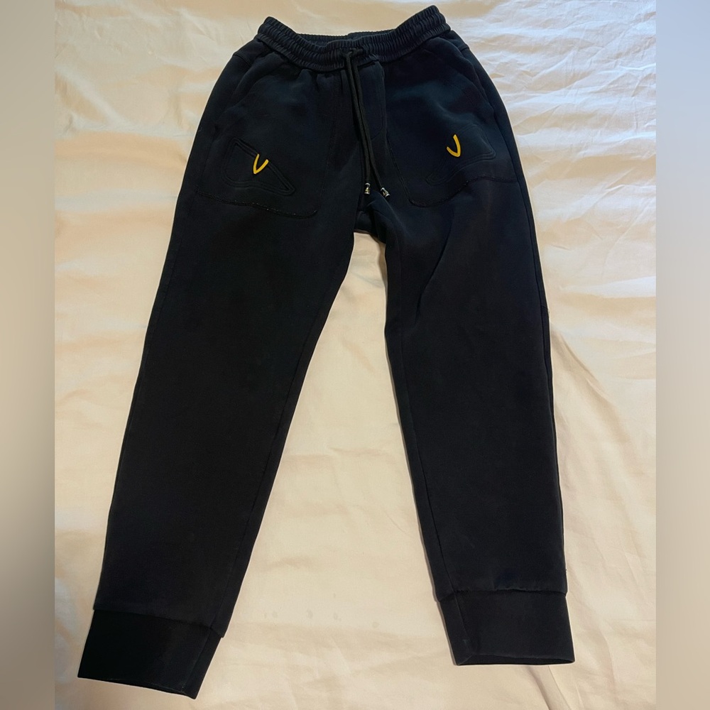 Fendi Black Joggers with Subtle Yellow Details